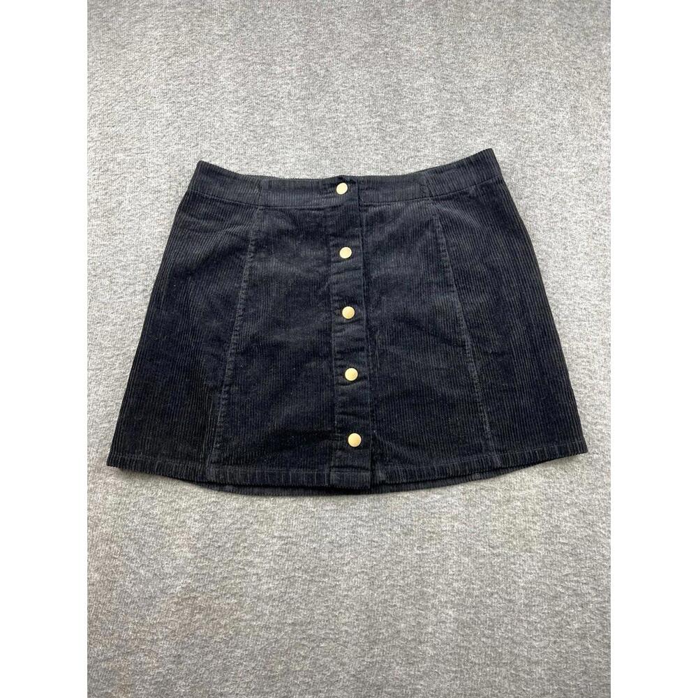Rue21 Black‎ Corduroy Button-Front Skirt